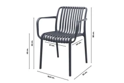Stripe/Alaska tuinset - teak/aluminium - antraciet-270x100 cm.
