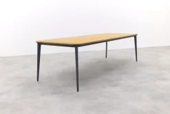 Stripe/Alaska tuinset - teak/aluminium - antraciet-270x100 cm.