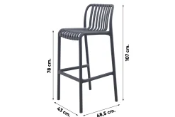 Stripe barstoel antraciet