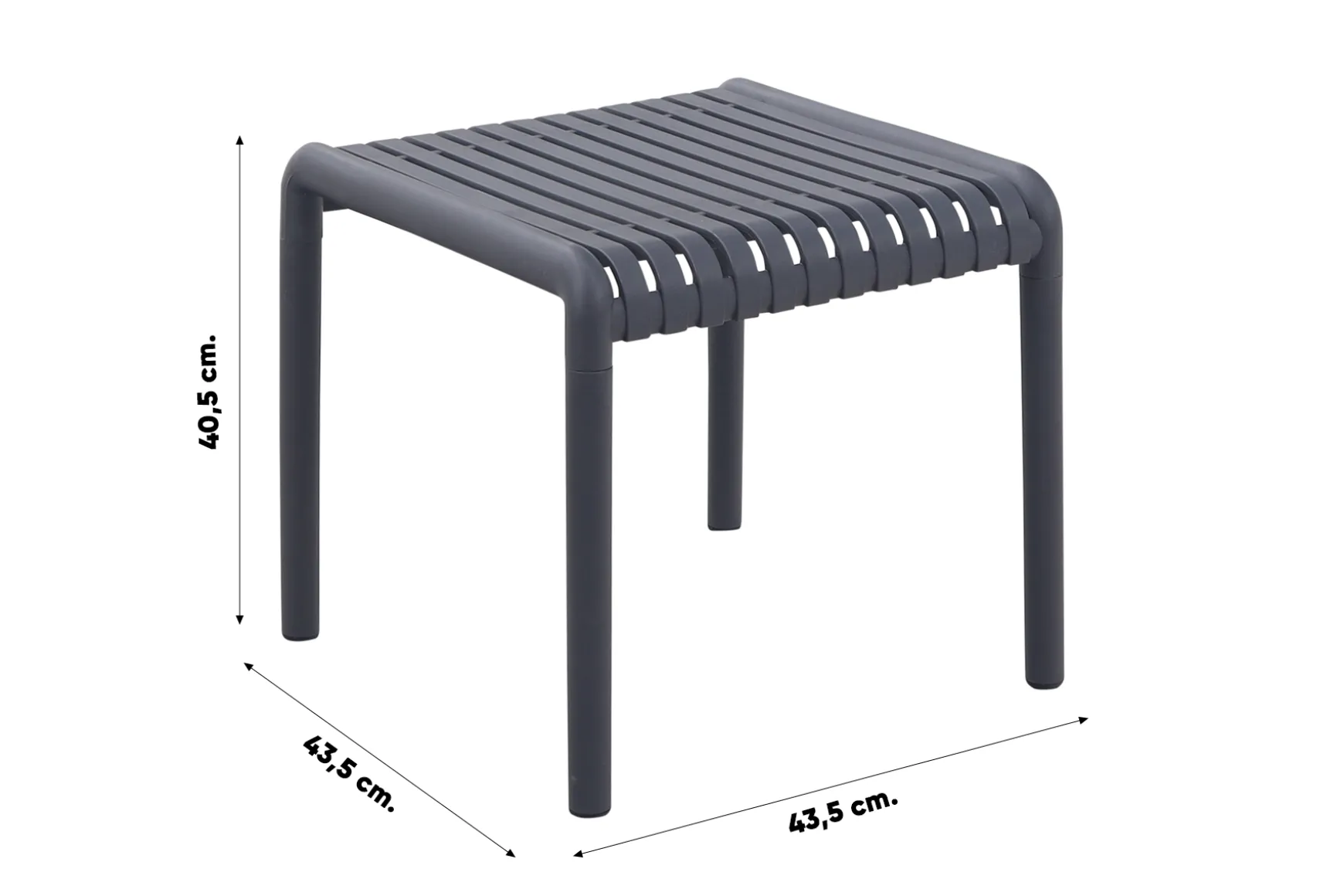 Stripe bijzettafel 45x45 - Antraciet