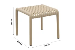 Stripe bijzettafel 45x45 - Taupe