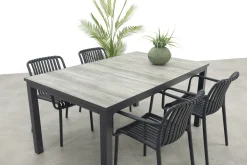 Stripe/Hartman Comino stapelbare tuinset (5-delig) - 163x105 cm.