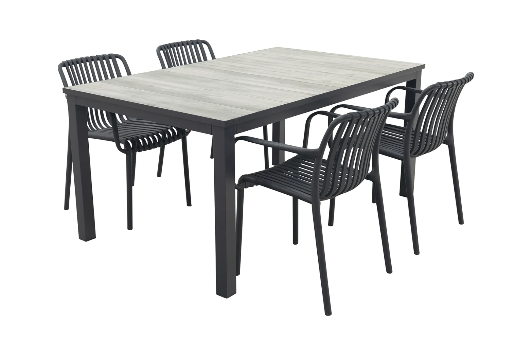 Stripe/Hartman Comino stapelbare tuinset (5-delig) - 163x105 cm.