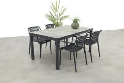 Stripe/Hartman Comino stapelbare tuinset (5-delig) - 163x105 cm.