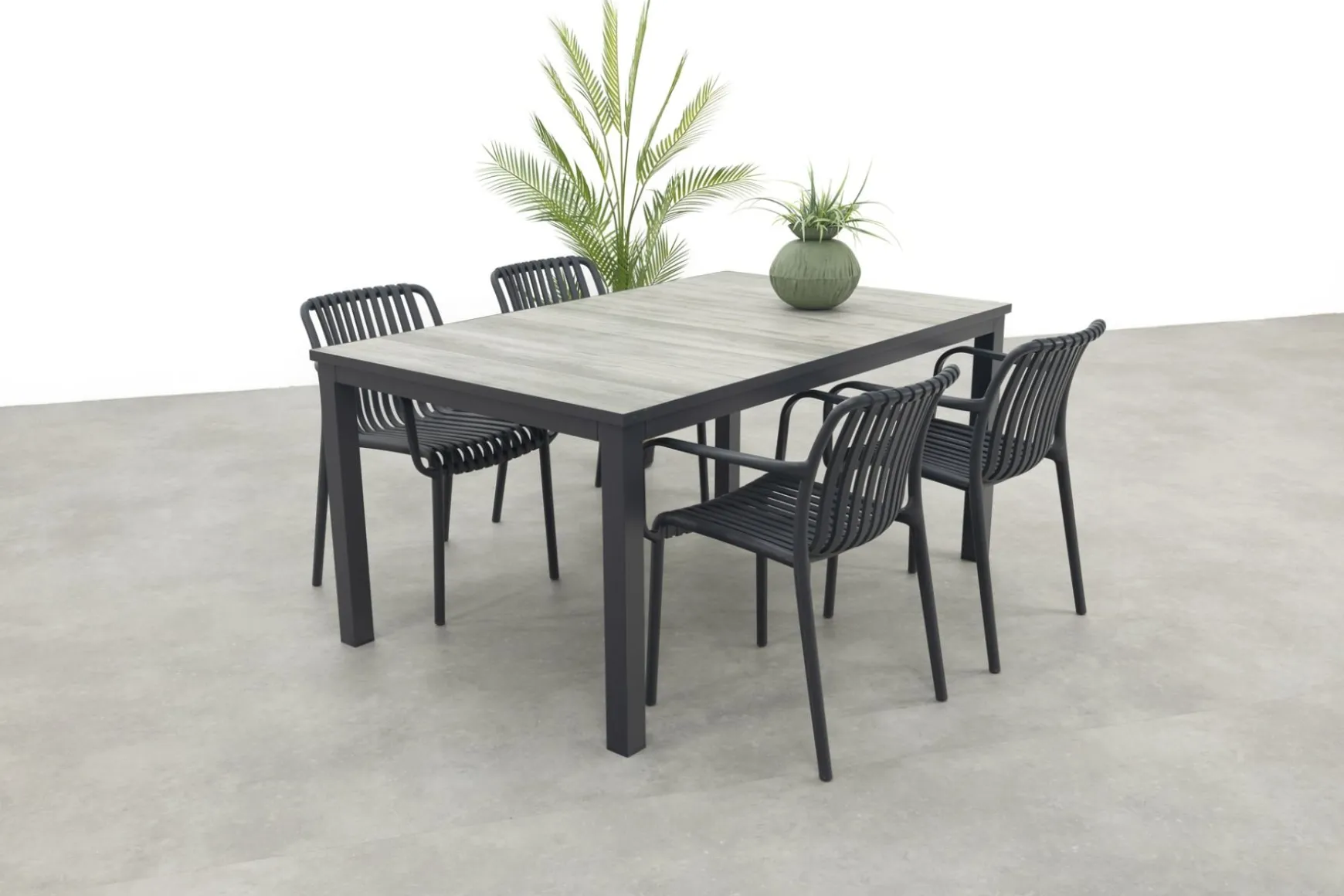 Stripe/Hartman Comino stapelbare tuinset (5-delig) - 163x105 cm.