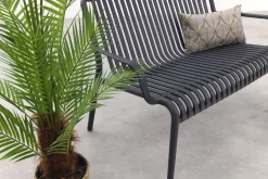 Stripe loungebank 2-zits - antraciet