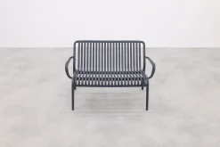 Stripe loungebank 2-zits - antraciet