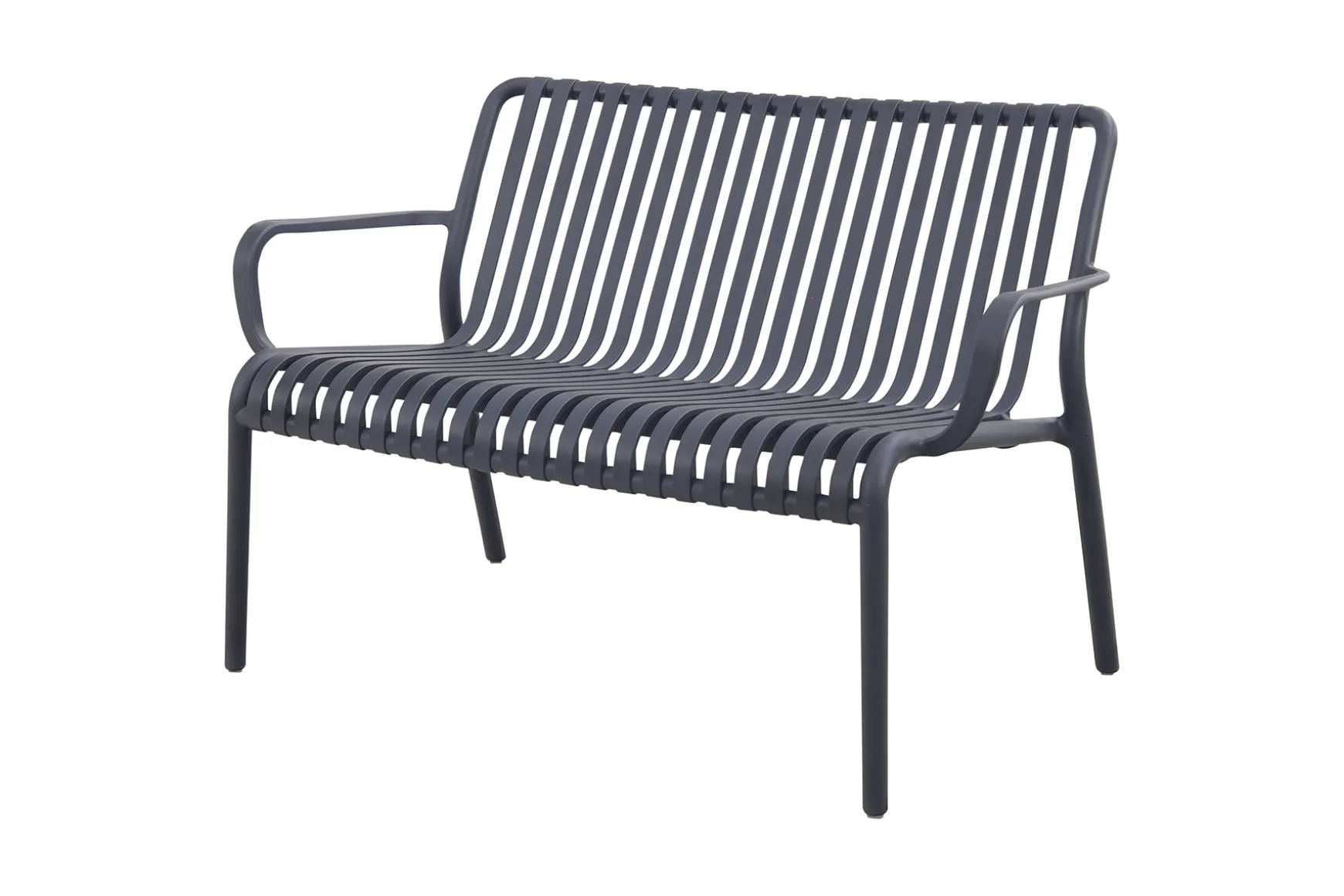 Stripe loungebank 2-zits - antraciet