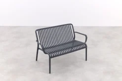 Stripe loungebank 2-zits - antraciet