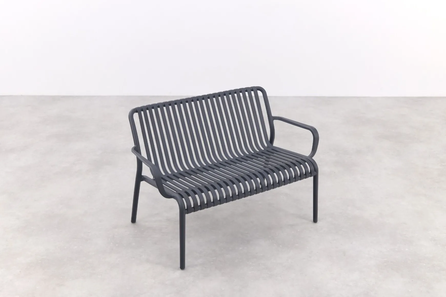 Stripe loungebank 2-zits - antraciet