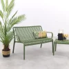 Stripe loungebank 2-zits - mosgroen