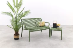 Stripe loungebank 2-zits - mosgroen