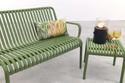 Stripe loungebank 2-zits - mosgroen