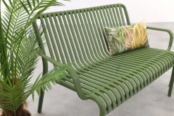 Stripe loungebank 2-zits - mosgroen