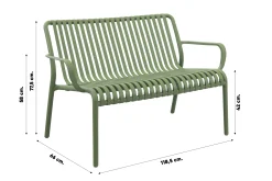 Stripe loungebank 2-zits - mosgroen