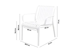 Stripe Loungestoel stapelbaar - Wit