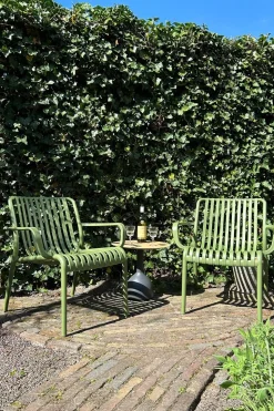 Stripe Loungestoel stapelbaar - Mosgroen