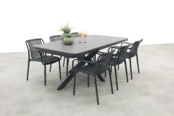 Stripe/Montreal tuinsets - Met uitschuifbare tuintafel - 6 persoons