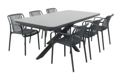 Stripe/Montreal tuinsets - Met uitschuifbare tuintafel - 6 persoons