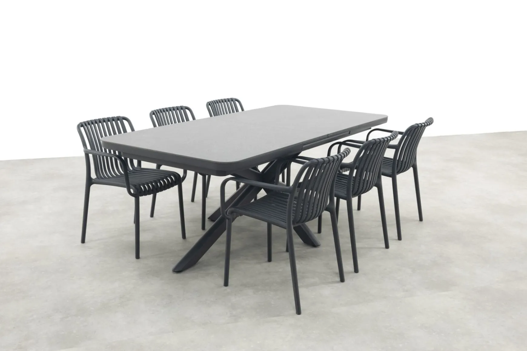 Stripe/Montreal tuinsets - Met uitschuifbare tuintafel - 6 persoons