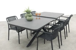 Stripe/Montreal tuinsets - Met uitschuifbare tuintafel - 6 persoons
