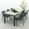 Stripe/Nola stapelbare tuinset 210x90 cm. - Antraciet/Houtlook