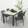 Stripe/Nola stapelbare tuinset 160x90 cm. - Antraciet/Houtlook