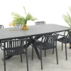 Stripe/Soreno Deens ovale stapelbare tuinset 240x110 cm. - Licht grijs/Antraciet