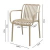 Stripe stapelbare tuinstoel - Taupe