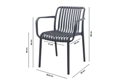 Stripe stapelbare tuinstoel - Antraciet