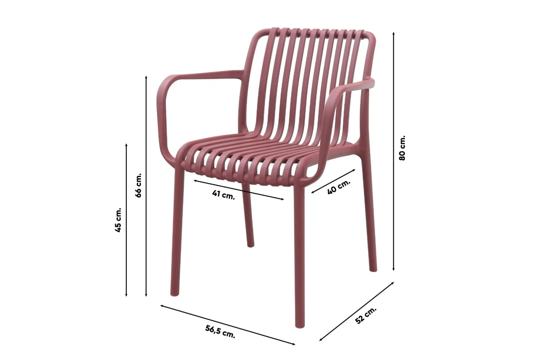 Stripe stapelbare tuinstoel - Maroon purple