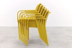 Stripe stapelbare tuinstoel - Mosterdgeel