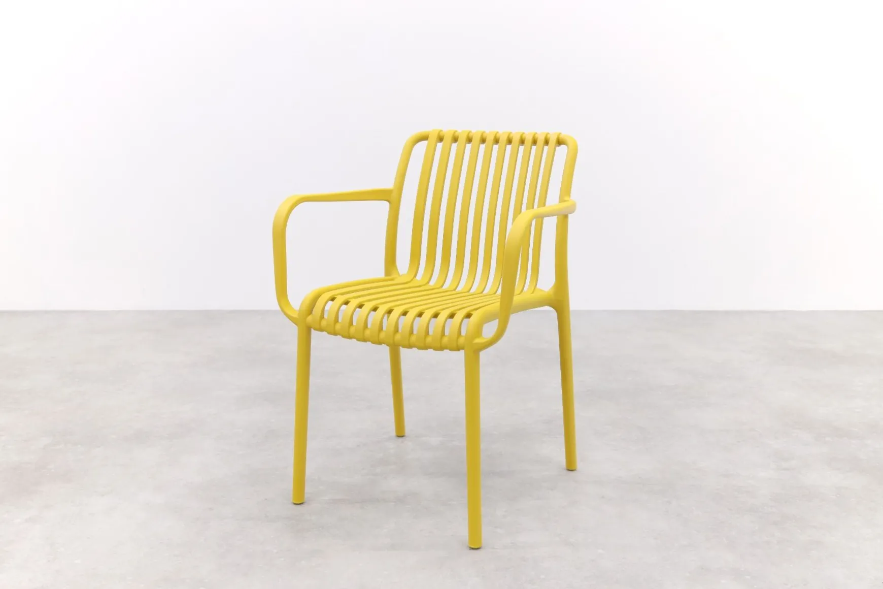 Stripe stapelbare tuinstoel - Mosterdgeel