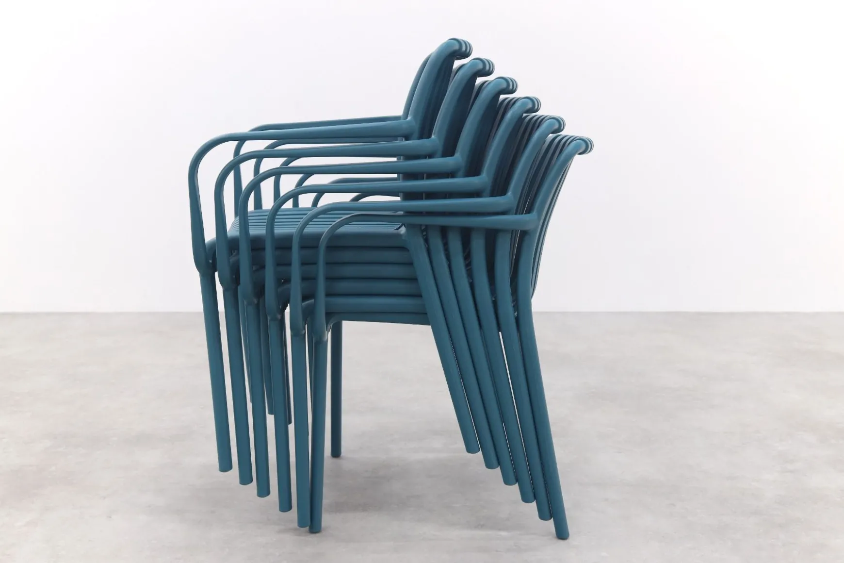 Stripe stapelbare tuinstoel - Ocean Blue
