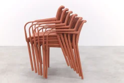 Stripe stapelbare tuinstoel - Terracotta