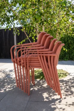Stripe stapelbare tuinstoel - Terracotta