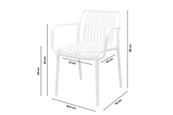 Stripe stapelbare tuinstoel - Wit