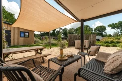 Stripe stoel-bank loungeset antraciet 4-delig