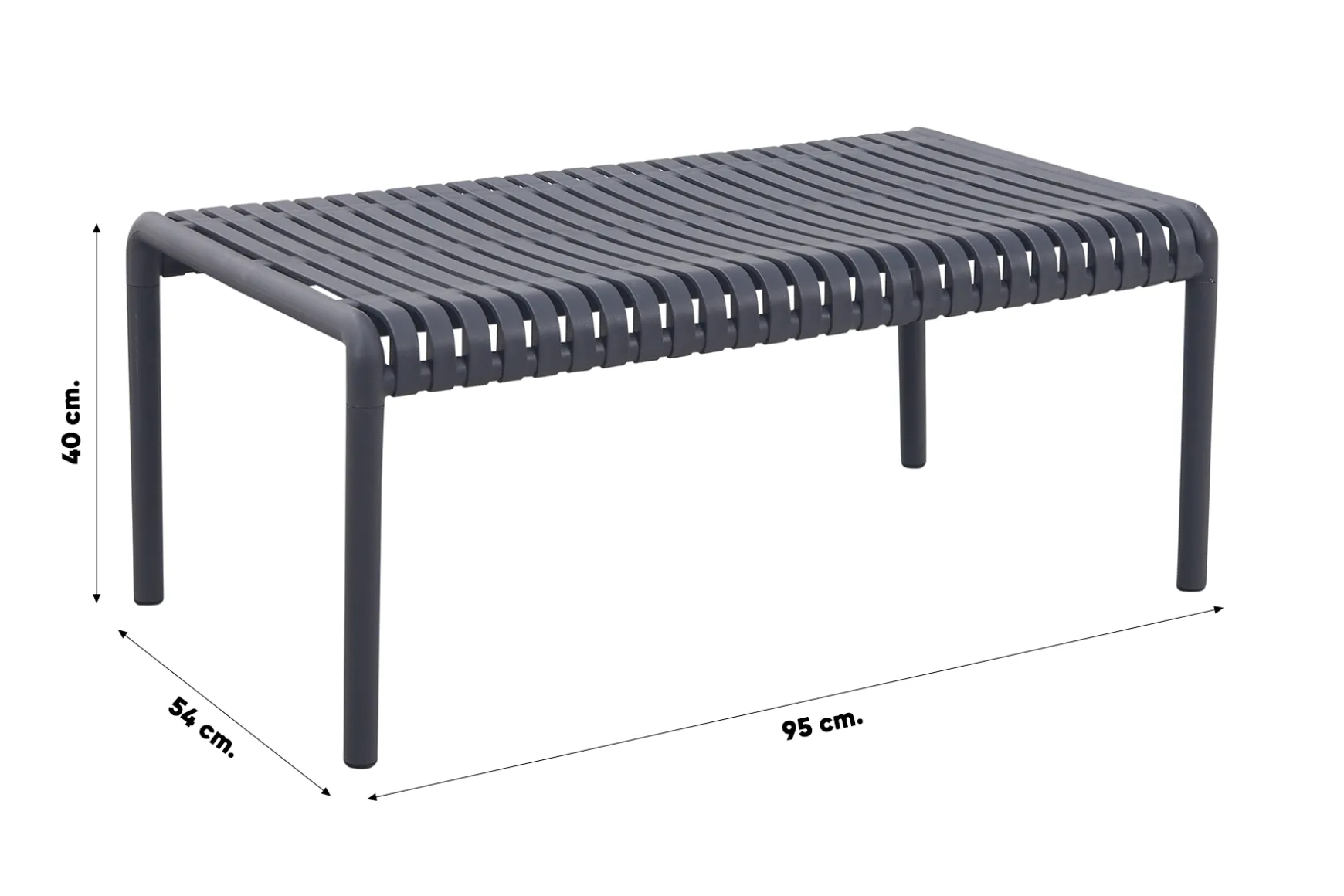 Stripe stoel-bank loungeset antraciet 4-delig