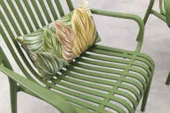 Stripe stoel-bank loungeset mosgroen 4-delig