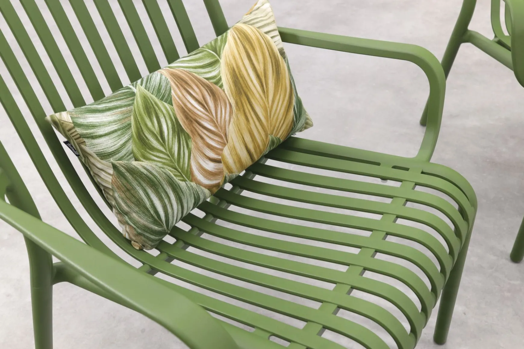 Stripe stoel-bank loungeset mosgroen 4-delig