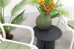 Stripe/Velora loungestoelen set (3-delig) - Wit/Royal grey