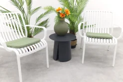 Stripe/Velora loungestoelen set (3-delig) - Wit/Royal grey