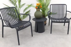 Stripe/Velora loungestoelen set (3-delig) - Antraciet/Royal Grey