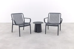 Stripe/Velora loungestoelen set (3-delig) - Antraciet/Royal Grey