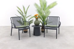 Stripe/Velora loungestoelen set (3-delig) - Antraciet/Royal Grey
