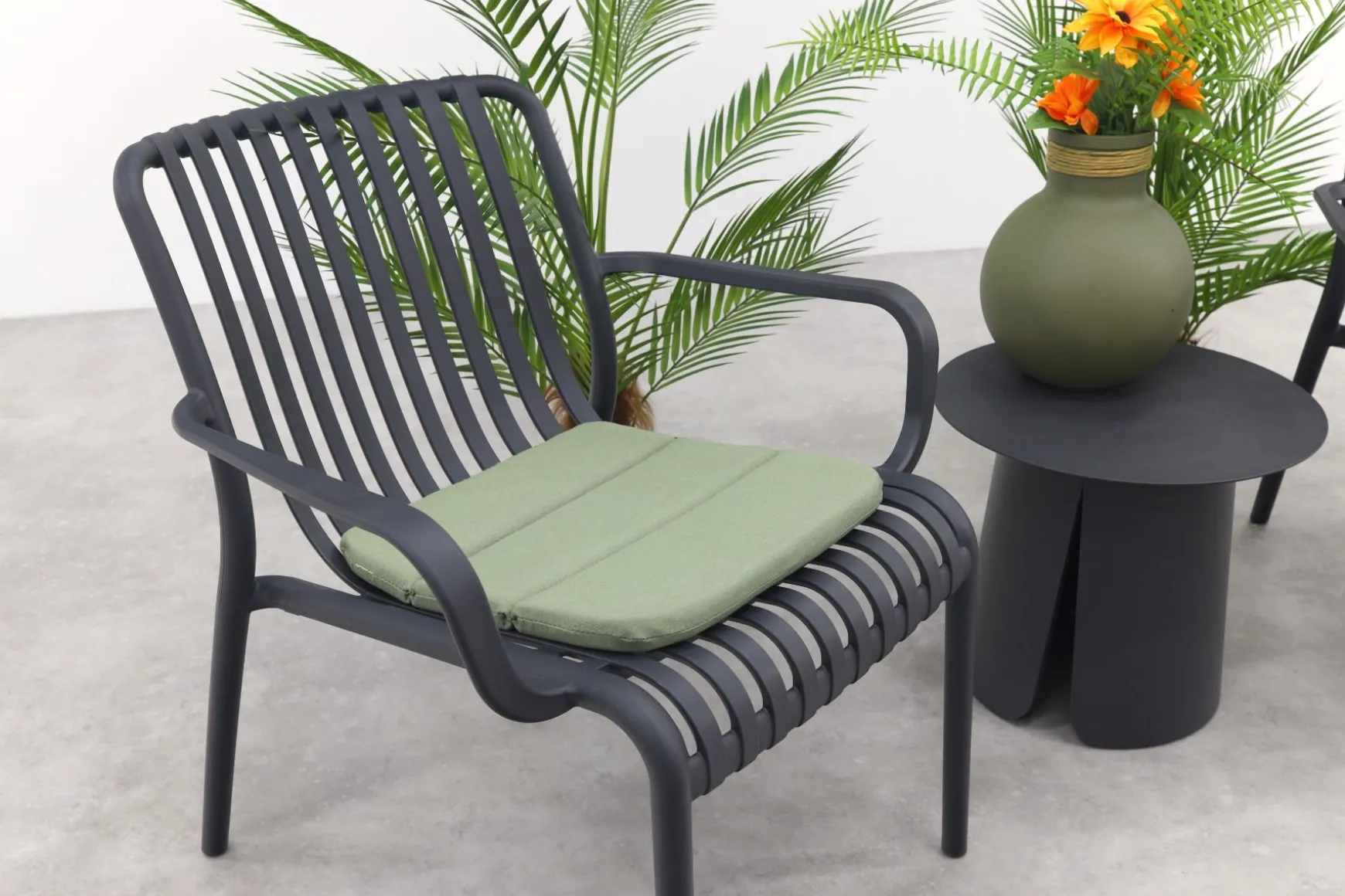 Stripe/Velora loungestoelen set (3-delig) - Antraciet/Royal Grey