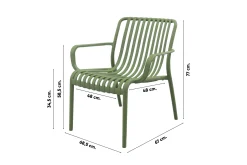 Stripe/Velora loungestoelen set (3-delig) - Mosgroen/Royal grey