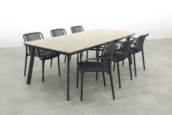 Stripe/Vigo 230 cm. stapelbare tuinset 7-delig