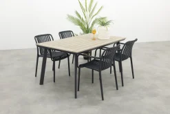Stripe/Vigo 160x90 cm. stapelbare tuinset 5-delig